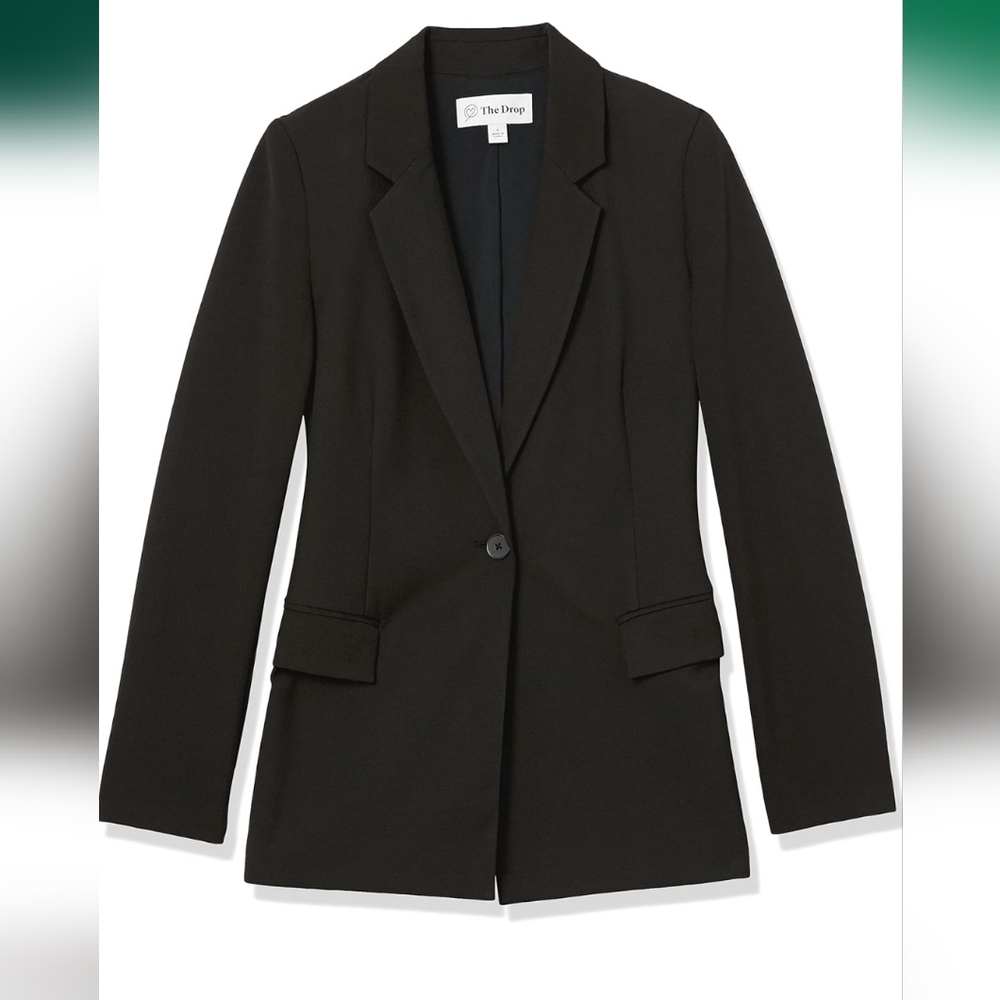 The Drop Women's Black Long Blazer  Small